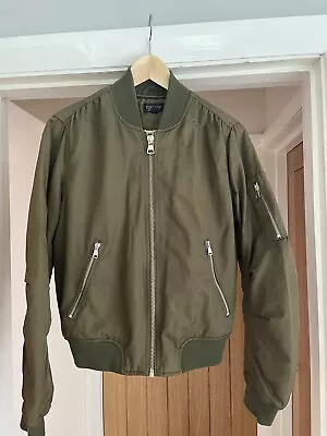 Buy Top Shop Bomber Jacket Size 10 In Green • 6.99£