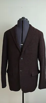 Buy Uniqlo Mens Unlined 2 Button Blazer Jacket Wool Tweed Red Check Size Large • 14.99£