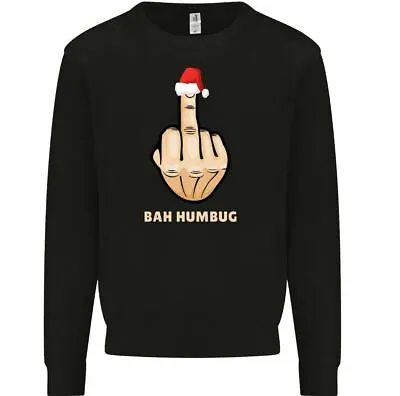 Buy Bah Humbug Christmas Finger Flip Sweatshirt Mens Funny Offensive Rude Xmas • 21£