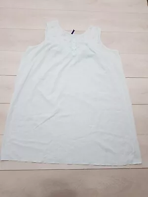 Buy BHS Nightgown Pyjamas PJs Top Size 24-26 Pale Blue Sleeveless Cotton Blend • 7.99£