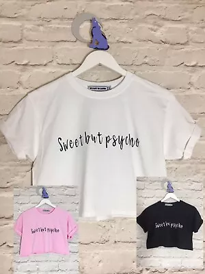 Buy Violet Wolves  Sweet But Psycho  Ava Max Music Slogan Crop Top T-shirt  • 10.99£