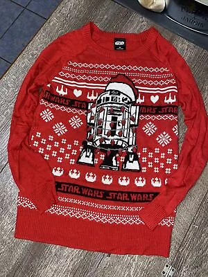Buy Jrs Star Wars R2-d2 Christmas Ugly Sweater Red Black White Guc • 17.34£