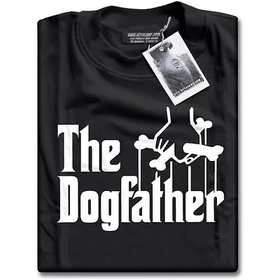 Buy The Dogfather Dog Lover Godfather Parody With Bones Mens Black Cotton T-Shirt • 13.99£