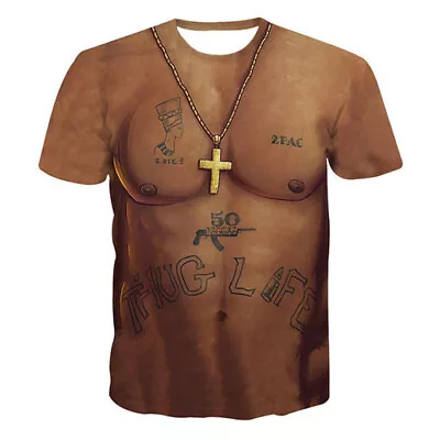 Buy New Tattoo Muscle Hip Hop Women Men T-Shirt 3D Print Short Sleeve Tee Tops • 8.39£