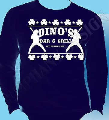Buy Thin Lizzy Inspired Mens T-Shirt Long Sleeve Dino's Bar And Grill Phil Lynott • 15.99£