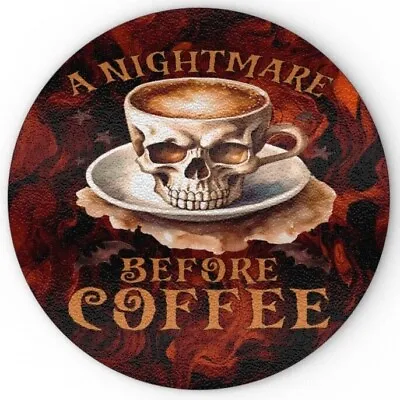 Buy A Nightmare Before Coffee, Glass Chopping Board, Gothic Skull Evil Brew Caffeine • 29.95£