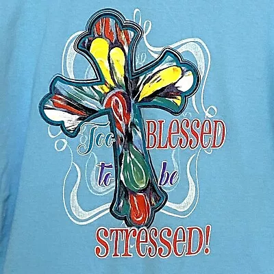Buy Southern Chics Blessed T-Shirt L Blue • 13.03£