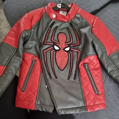 Buy Disney Store Children's Marvel Spiderman Leather  Jacket Age Age 3p5-6 • 15.99£