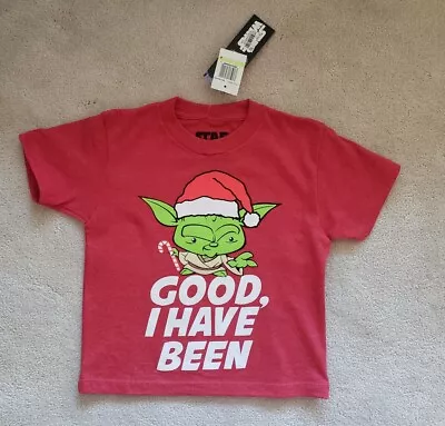 Buy Boys Youth DISNEY Star Wars Yoda  GOOD, I HAVE BEEN  Christmas TShirt Size 4 • 6.31£