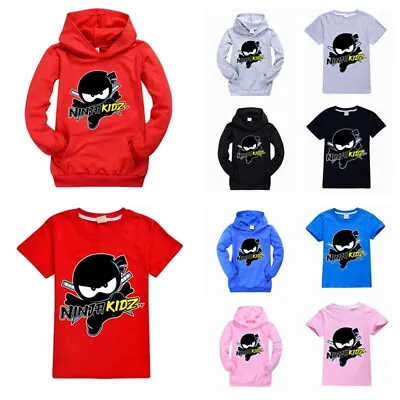 Buy NINJA KIDZ Boys Girls Hoodies Gaming Team Hooded Kids T-Shirt Tops Birthday Gift • 10.99£