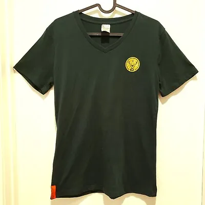 Buy Jagermeister Promo T-Shirt Short Sleeve V-Neck Green Gold Deer Logo Size XL • 11.37£