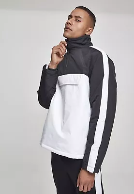 Buy Urban Classics Winter Jacket 2-Tone Padded Pull Over Jacket Darkolive/Black • 50.29£