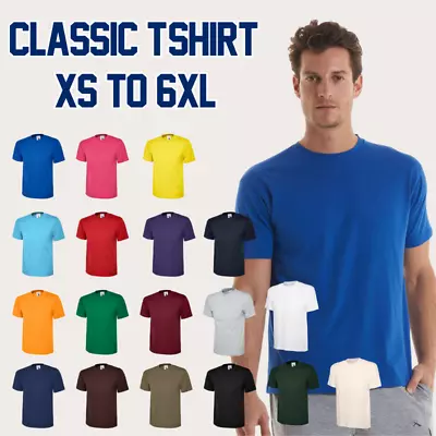 Buy Unisex Adult Classic T-shirts, Plain 100% Cotton UNEEK T-shirt • 5.50£