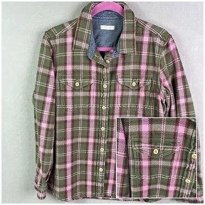 Buy Outerknown Blanket Button Up Shirt Jacket Women M/L Pink Green Red Plaid Shacket • 71.81£