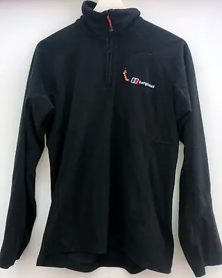 Buy BERGHAUS Black Quarter Zip Fleece Jacket Coat Front Pocket Size Men's Small S • 12.99£