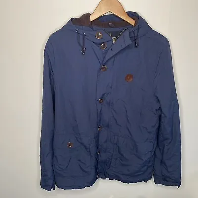 Buy Fred Perry Parka Jacket Coat Fleece Lined Mod Casual 60S Blue Mens Small • 40£