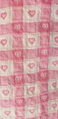 Buy Pink White Check Valentine Heart Sewing Material Fabric DYI Crafts Clothing • 61.42£