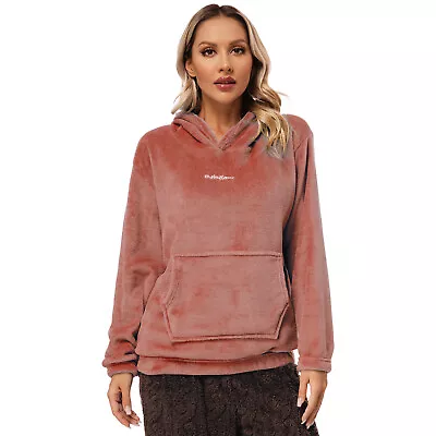 Buy Women's Hoodies Sweatshirt Hoody Sweater Jumper Coral Velvet Hooded Pullover Top • 33.11£