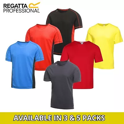 Buy 3 + 5 Pack Regatta Mens Summer Gym Run Cycle  Wicking T Shirt Tops RRP £20 Each • 12.99£