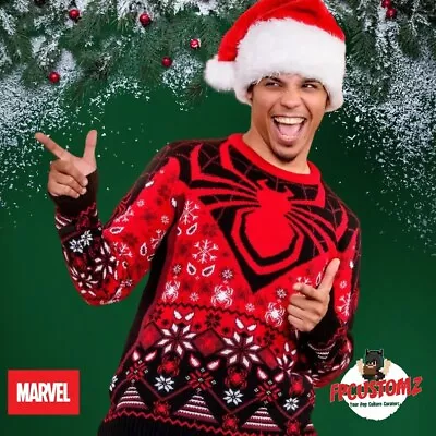 Buy SpiderMan Christmas Jumper Miles Morales Inspired Christmas Ugly Sweater • 38.74£