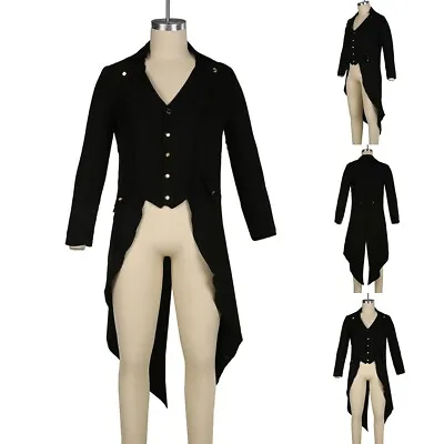 Buy Fashion Men Tailcoat Mens Jacket Soft Steampunk Clothes Coat Comfortable • 21.07£