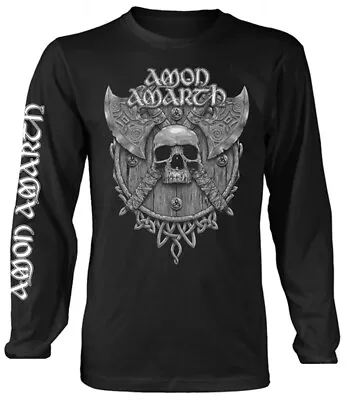 Buy Amon Amarth Grey Skull Black Long Sleeve Shirt  OFFICIAL • 30.39£