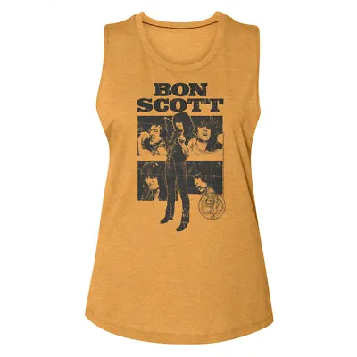 Buy ACDC Bon Scott Live On Stage Collage Women's Muscle Tank T Shirt Rock Music • 42.28£
