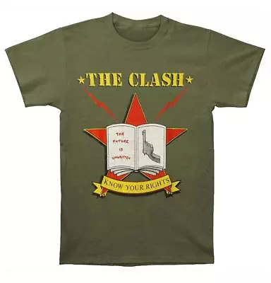 Buy Official The Clash Know Your Rights Mens Green T Shirt The Clash Classic Tee • 16.50£