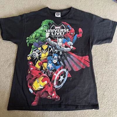 Buy Boys Girls Marvel Universe Live T-shirt Size L Approx Age 11-12 Avengers • 3.75£