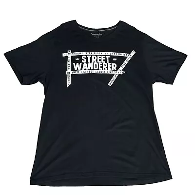 Buy Wrangler Graphic Print T-shirt Street Wanderer Black Size UK XXL Men’s Short Sle • 11.99£