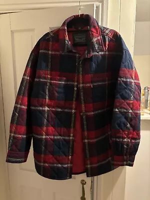 Buy Levi’s Ingleside Overshirt Quilted Jacket Red Check Plaid Large New And Unworn  • 60£