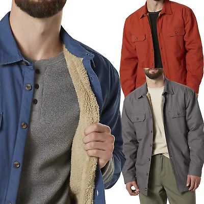 Buy New Mens Padded Sherpa Fleece Lined Shirt Jacket Canvas Twill Denim Work Thick  • 16.99£
