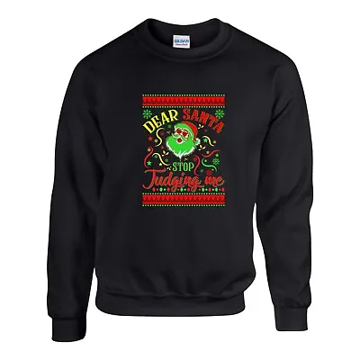 Buy Dear Santa Stop Judging Me Christmas Jumper, Funny Xmas Sweatshirt Unisex Top • 17.99£