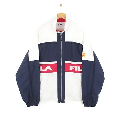 Buy Vintage Fila Track Jacket 90s Full Zip Tracksuit Top Oversized Spell Out Size L • 29.99£