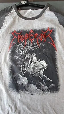 Buy Emperor  Rider  3/4 Sleeve Baseball Style T-shirt. NEW Size M Black Metal • 26.66£