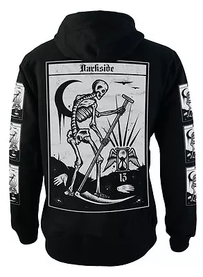 Buy Darkside - DEATH TAROT - Mens Fleece Hoodie - Black, Occult, Satanic, Biker,  • 44.95£