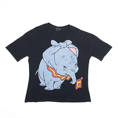 Buy DISNEY Womens Dumbo Elephant Black Short Sleeve T-Shirt S • 7.99£