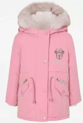 Buy Girls Pink Disney Minnie Mouse Hooded Parka Coat Jacket  1- 1.5 - 2 Years • 29.99£