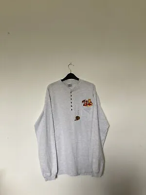 Buy Vintage Disney Store Henley Long Sleeve Pocket T Shirt Pooh Tigger Men’s L • 14.95£
