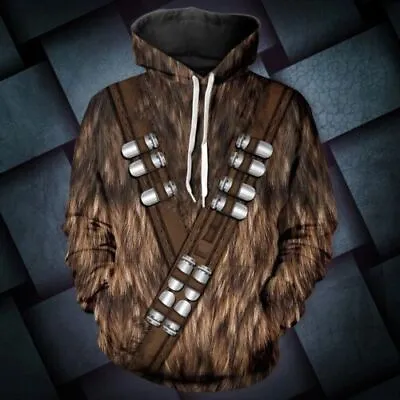 Buy 1X Star Wars Chewbacca Hoodies Cosplay Men's Women's Clothes Pullover Hooded UK. • 6£