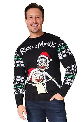 Buy Rick & Morty Mens Christmas Jumper Crew Neck Long Sleeves Sweater Warm Top • 24.49£
