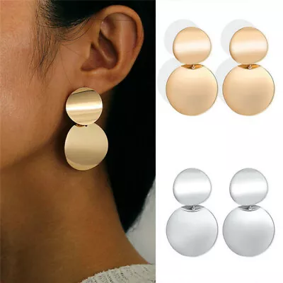 Buy Fashion Punk Gold Metal Dangle Earrings Water Drop Jewellery Geometric Earrings • 3.49£