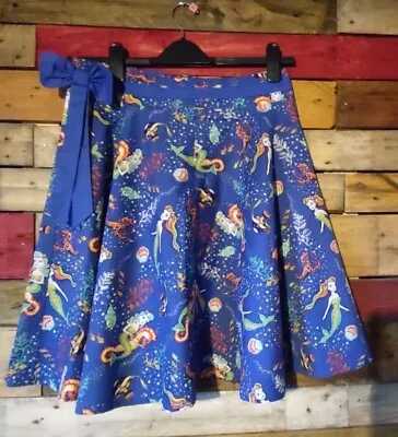 Buy Dancing Days Banned Apparel 1950s Rockabilly Fit Flare Skirt Blue Mermaid M 12  • 9.99£