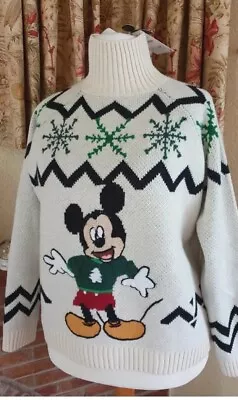 Buy Disney Mickey Mouse High Neck Knitted Christmas Jumper From  Zara Size M • 49.99£