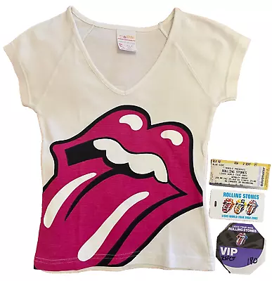 Buy Rolling Stones Y2K 2002-03 LICKS TOUR Women's T-Shirt Size XS + Memorabilia • 99£