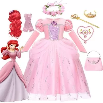 Buy Little Mermaid Ariel Princess Dress Cosplay Costumes Kids Dress Up Gown Clothes# • 27.11£