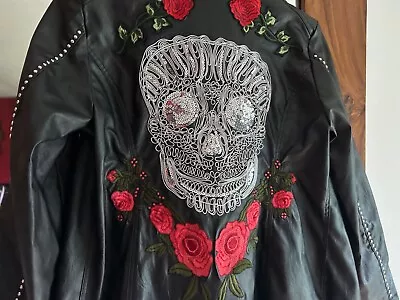 Buy Faux Leather Jacket With Studs And Skull .NEW &LOVELY . PLUS SiZE !!!PLUS SIZE ! • 50£