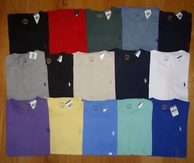 Buy Ralph Lauren Mens T-Shirt 100% Cotton Adult Crew Neck Short Sleeve Slim Fit Top • 17.50£