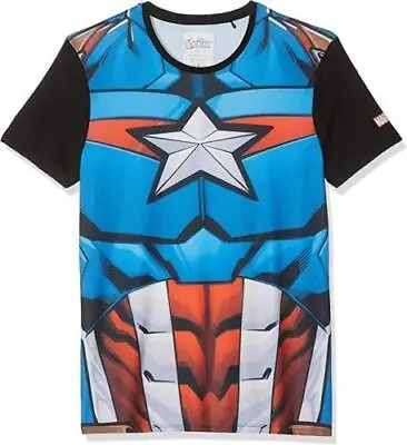 Buy Official Marvel Captain America Mens T-Shirt, 2XL Cosplay Shirt • 9.99£