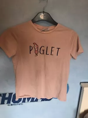 Buy Piglet T-shirt Size 10-12 Pink Disney Short Sleeve Crew Neck Cotton Womens • 3£